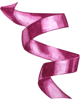 Hand painted watercolor drawing of pink satin ribbon. Beautiful artistic border ornament for press, printed material, design, greeting cards, graphic arts production decoration. png