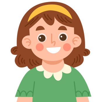 Illustration of a cheerful girl character with a yellow headband png