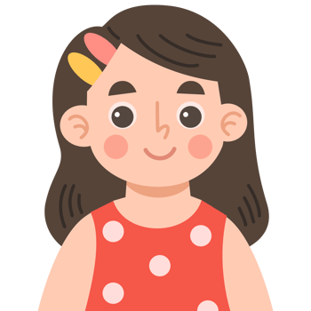 Cute girl character illustration with hair clip png