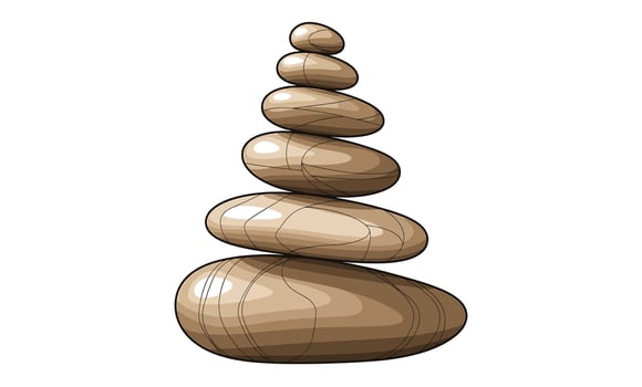 A stack of stones is shown in this illustration vector
