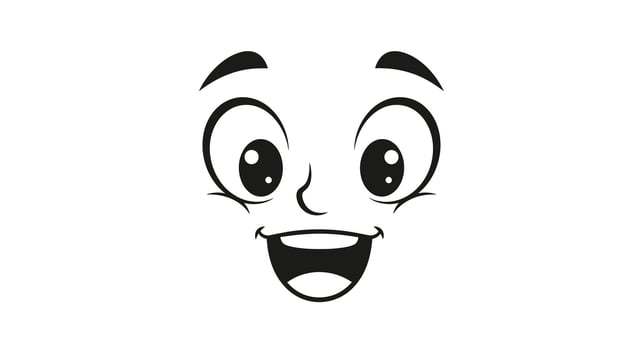 A cartoon face with a big smile on it vector
