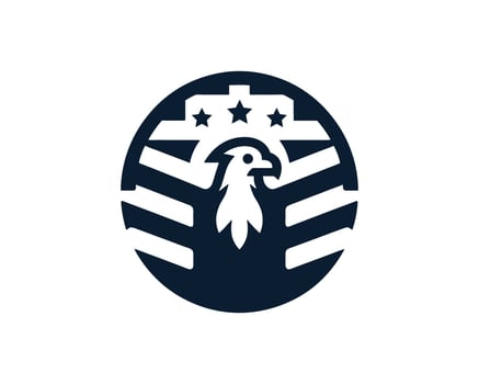 Patriotic eagle gear emblem illustration vector
