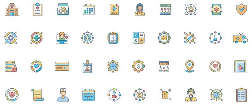 Collection of healthcare-related icons vector