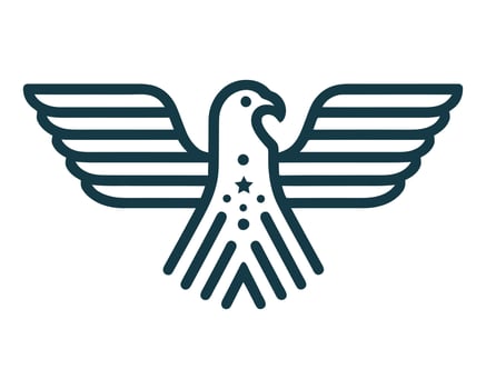 Patriotic eagle crest icon for american symbolism vector