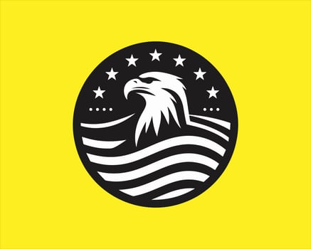 Patriotic american eagle emblem with stars and stripes vector