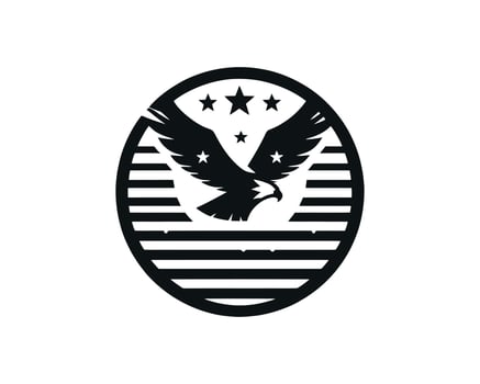 Patriotic eagle emblem american pride icon vector