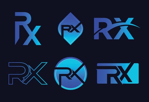 Initial Abstract RX Letter Logo Set Design, design Concept vector