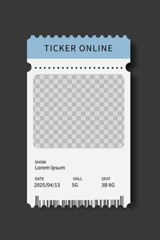 ticket on dark gray color background for decoration vector
