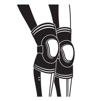 illustration of black knee pads for protection and safety in construction vector