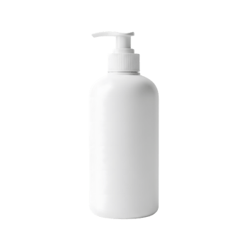 White plastic bottle with pump dispenser isolated on transparent background png