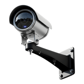 A security camera mounted on a wall isolated on transparent background png