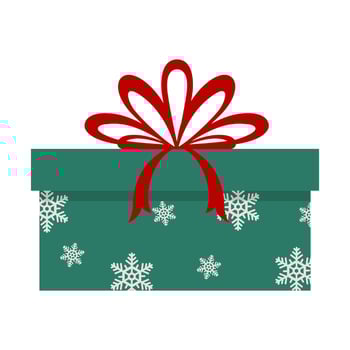 Isolated Green Christmas Gift box, Birthday present illustration , Festive, Celebration Graphic elements for Decoration, Holidays Clip art. vector