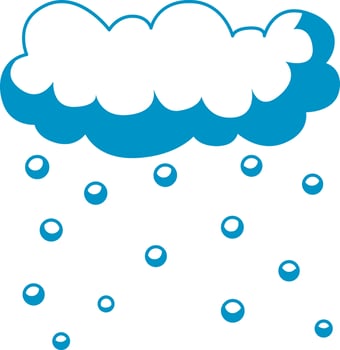 Snow fall from the clouds. Illustration of winter clip art icon for christmas decoration. vector