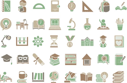 Variation of work equipment illustration icon. vector