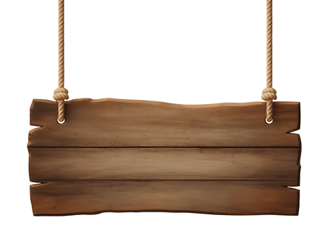Wooden sign hanging on a rope png