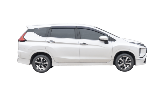 Elegant white SUV sports car isolated with clipping path in file format png
