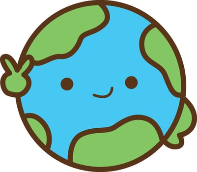 Planet earth with thumb . art of Space and galaxy illustrations. vector