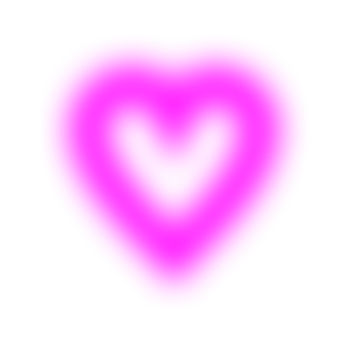 Transparent love element with pink glowing color png