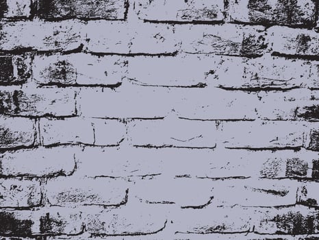 Textured rustic brick wall with jagged edges and subtle imperfections in a monochromatic silhouette style vector