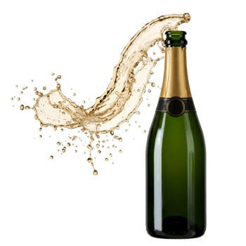 Champagne Bottle Celebration Party Festive Golden Drink png
