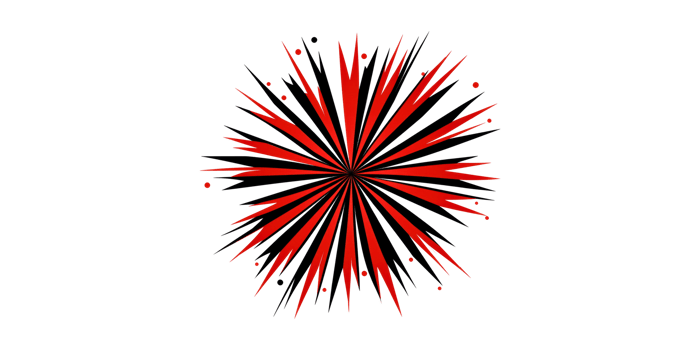 Abstract Red And Black Starburst Design. Dynamic Energy And Visual Impact In Modern Art Isolated On Transparent Background png