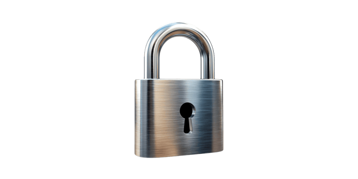 Steel Padlock. Symbol Of Security And Protection In Digital And Physical Contexts Isolated On Transparent Background png