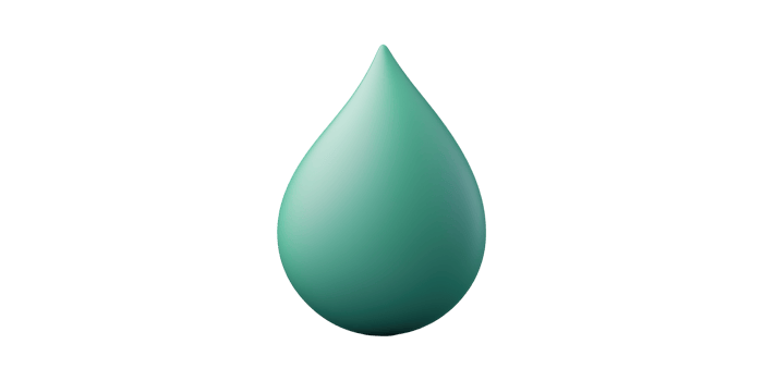 Green Water Droplet Icon. Symbolizes Freshness, Purity, And Environmental Awareness Isolated On Transparent Background png