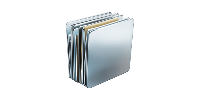 Stack Of Metal Folders. Symbolizing Organization And Data Management Isolated On Transparent Background png