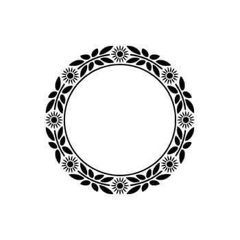 Elegant Floral Circle Frame, Vintage - Foliage vector