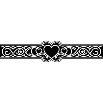 Intricate Celtic Heart Border, Vintage - Ornament, Ribbon vector