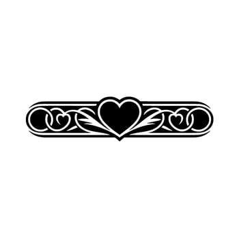 Elegant Celtic Heart Border, Vintage Romance vector