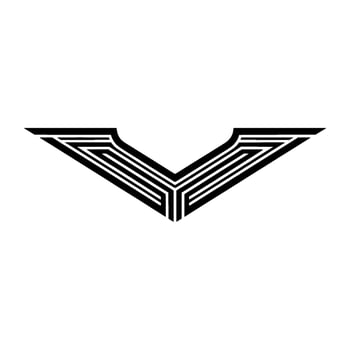 Geometric V-Shape, Layered Lines, Minimalist vector