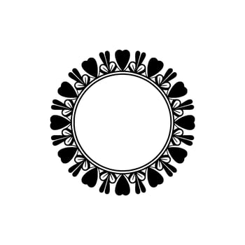 Elegant Heart Border Frame, Minimalist vector
