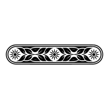 Stylized Oval Ornament, Black White, Decorative Border vector