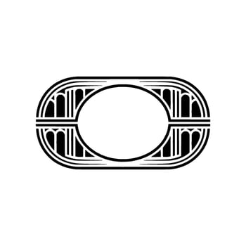 Geometric O Emblem, Art Deco Style, Minimalist vector