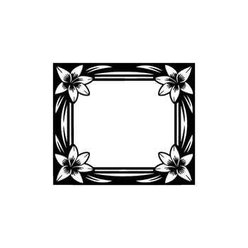 Floral Square Frame, Vintage Botanical Illustration - Decorative vector