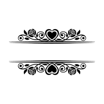 Elegant Floral Border, Vintage , Blank Space vector