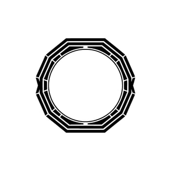 Geometric Circle Frame, Minimalist , Abstract Pattern - Octagon vector