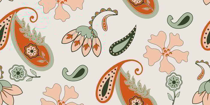Folk paisley bohemian floral pattern seamless for digital paper and print design vector