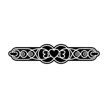 Celtic Heart Border, Intricate , Vintage Motif - Monochrome vector