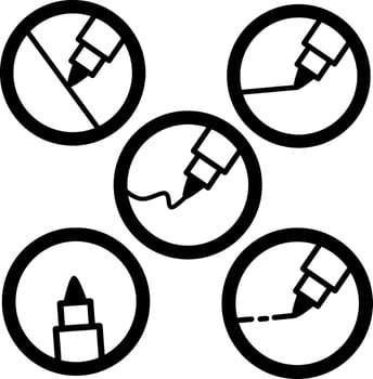 Set of Pen or Marker Tool Icons for Drawing and Writing vector
