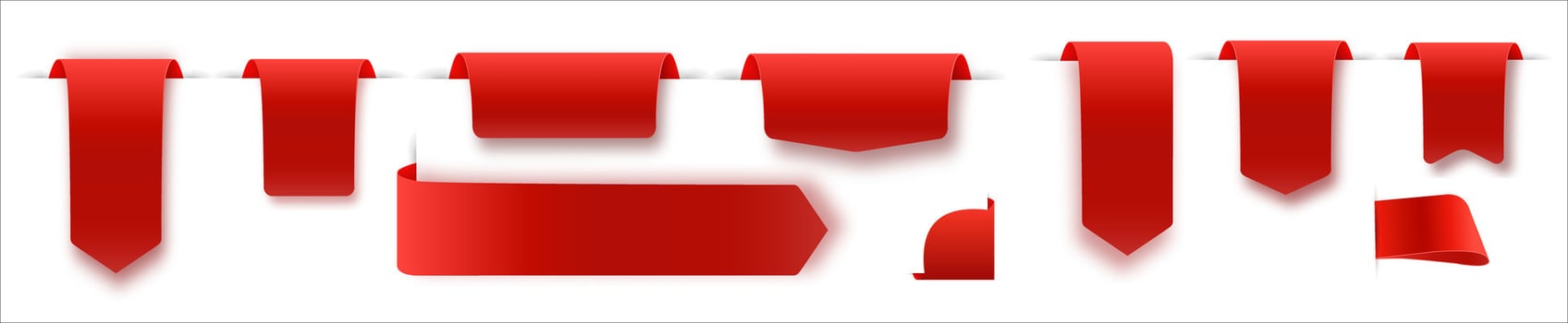 Collection of red ribbon designs vector
