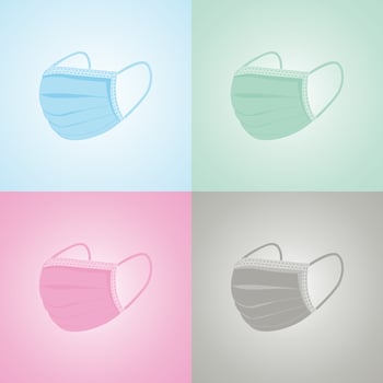 colorful medical masks to health design vector