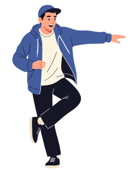 Energetic Young Man Dancing Cheerfully in Modern Lifestyle Setting with Dynamic Movements and Joyful Expression png