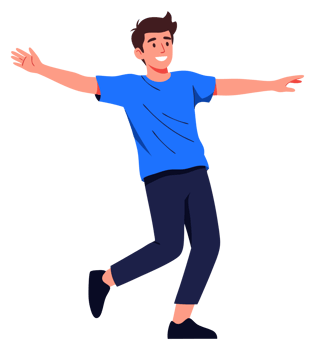 Happy Man with Open Arms Embracing Freedom and Joy Outdoors png