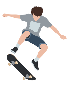 Young Man Skateboarding Mid Air in Dynamic Lifestyle Concept Image png