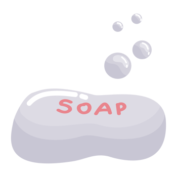 Soap bar with bubbles cartoon png