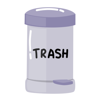Trashcan with foot pedal illustration png