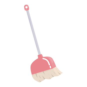 Cute Pink broom illustration png