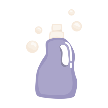 Laundry Detergent bottle with bubbles illustration png